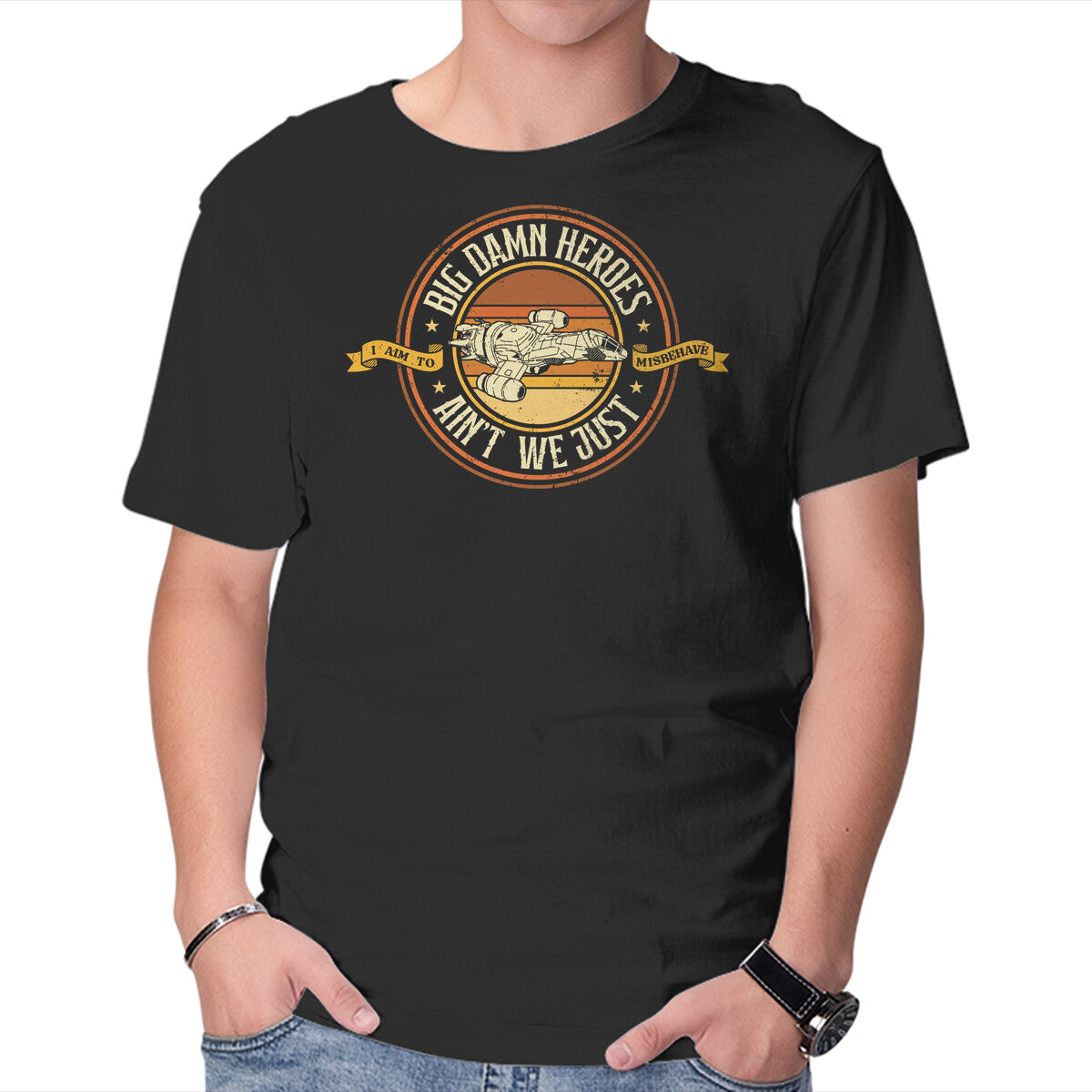 Unisex Crew Neck T-Shirt Big Damn Retro Heroes Graphic Short Sleeve Casual Tee XXL