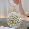 Runde Perlen-Kupplungstasche Mini-Handtasche Luxuriöse Elegante Abendtasche Ringgriff Für Damen Braut Brautjungfer Hochzeitsfeier Handtasche