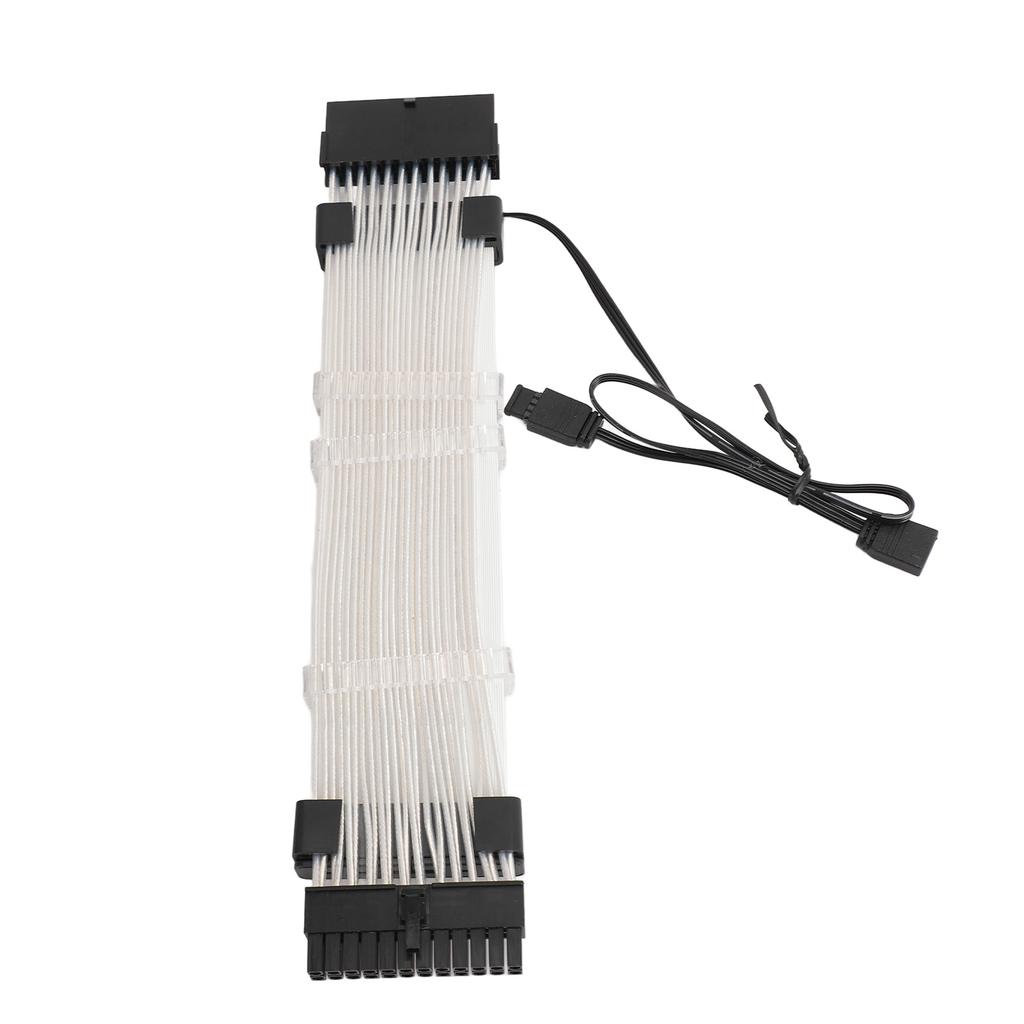 24 Pin ATX RGB Power Extension Cable Support 5V 3 Pin Synchronized 18AWG ARGB PSU Cable for E ATX Motherboard Connector