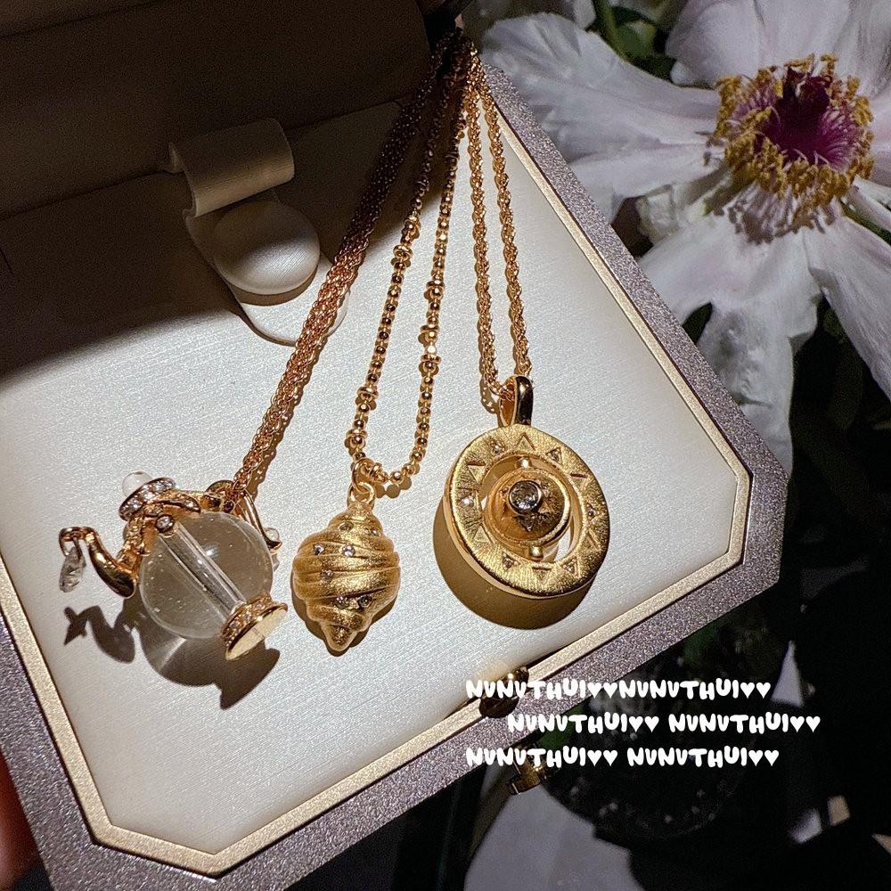 Jewelry, Vintage Handlebar Pot Crystal Dot Diamond Teapot Necklace Vintage Brushed Croissant Necklace