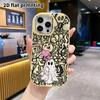 Phone Case: 2D Flat Design Suitable for iPhone 18 17 16 15 14 13 Pro Protective Case, Couple Style, Milky White Little Ghost, Christmas and Halloween