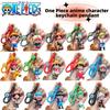 Cartoon Wine God One Piece Anime Characters Luffy, Chopper, Usopp 3D Figure Car Keychain Silicone Pendant Bag Charm Accessory
