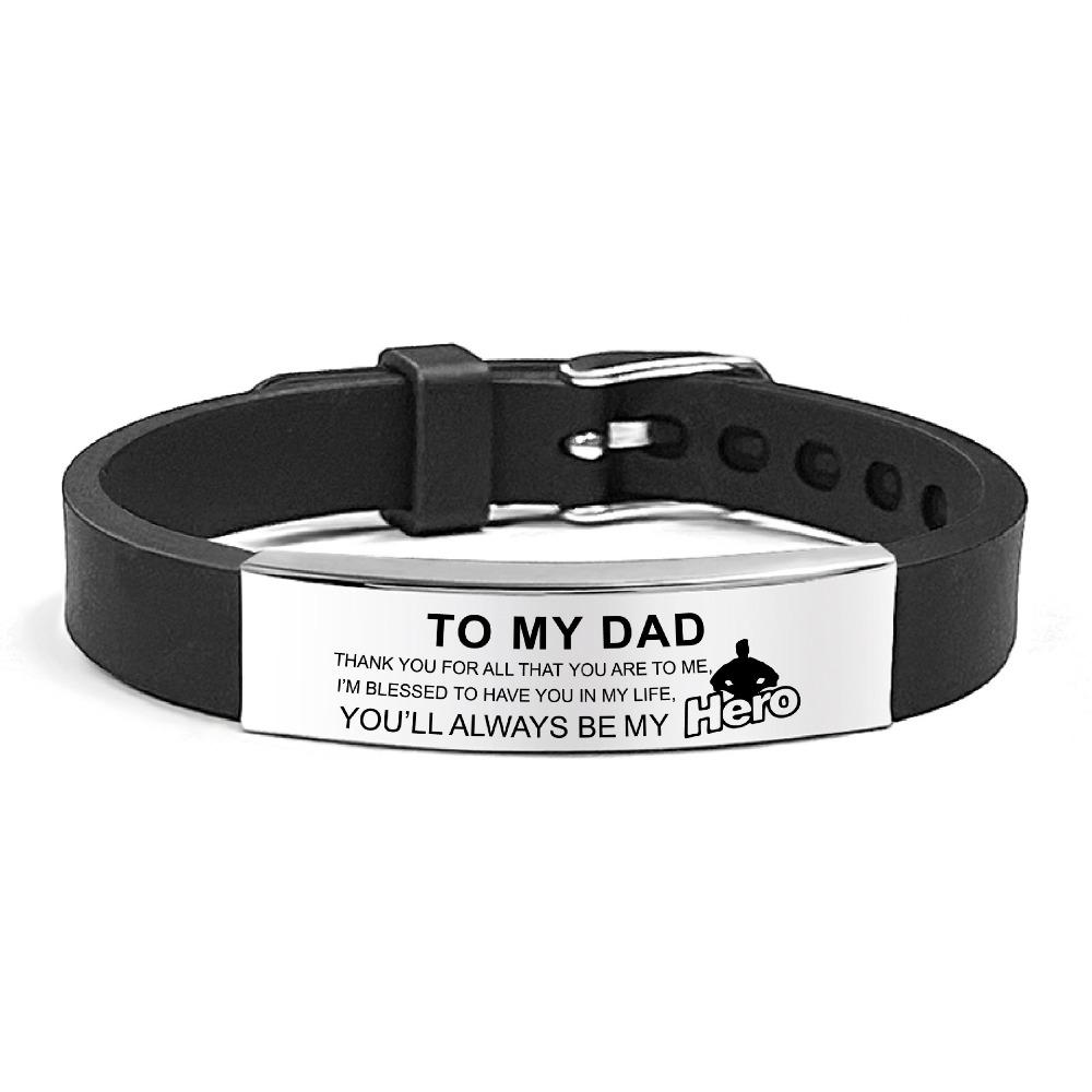 

Stainless Steel Inspirational Quote Bracelets Father s Day Gifts Bracelet for Father Faith Gifts StyleA Silver
