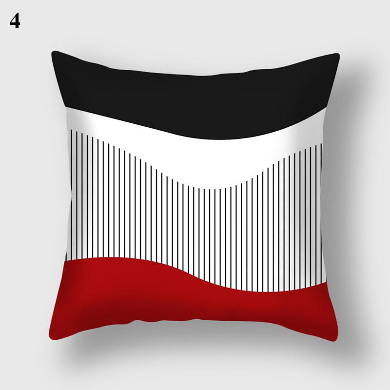 Nordic Style Red Pillowcase Geometric Line Pillowcase Festive Occasion Pillowcase Home Decoration Pillowcase