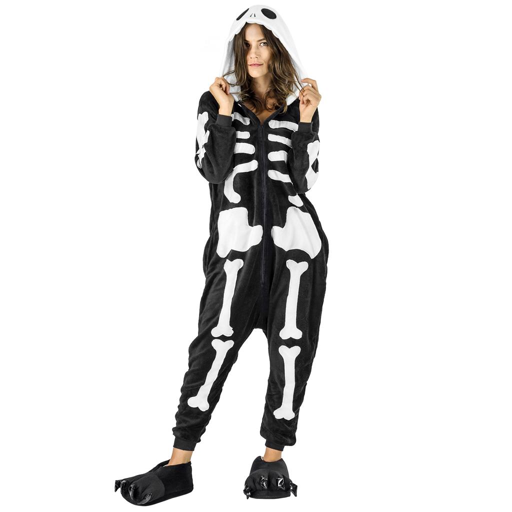 Kigurumi skeleton onesie costume St. Andrew's Day pajamas adult m Onesie skeleton costume - XL