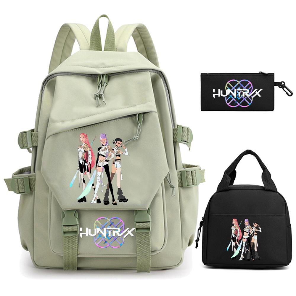 3 Stück/Set Cartoon Kpop Dämonenjäger Bedruckter Rucksack für Teenager Kinder Schüler Große Kapazität Schultasche Mädchen Geschenk Frauen wasserdichte Reisetasche