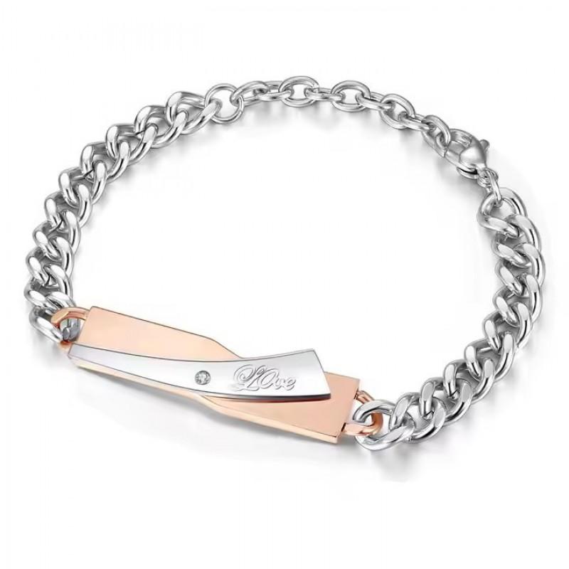 Stainless Steel Custom Letter Bracelet Couples Lightweight Luxury Titanium Adjustable Bangle Jewelry