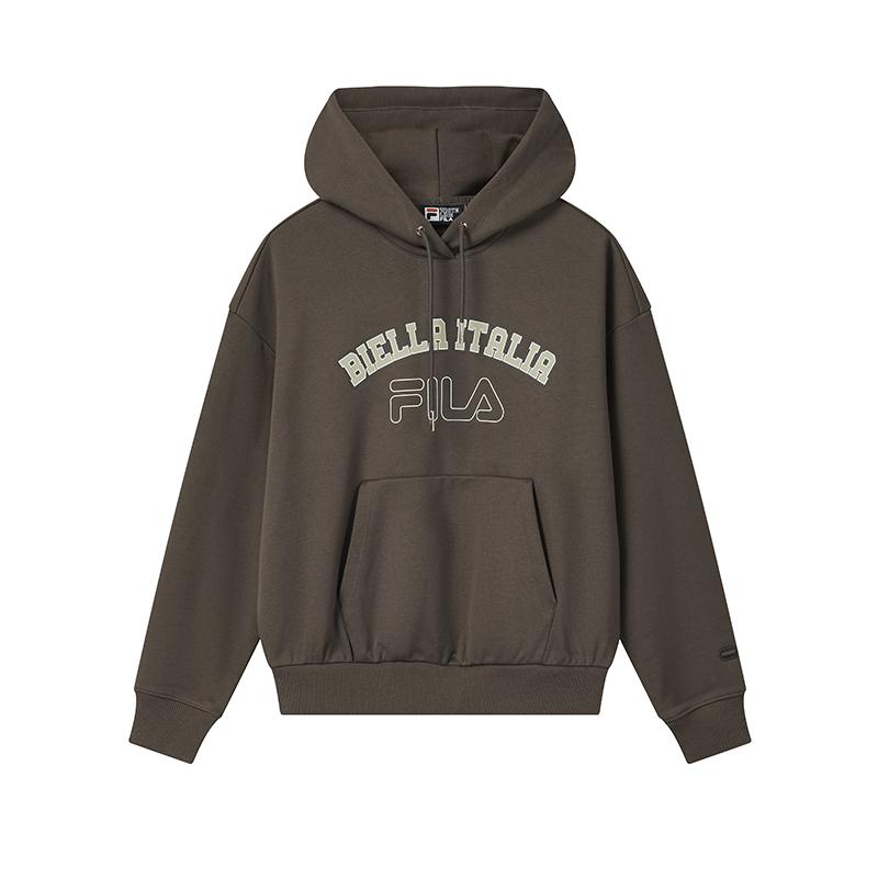 Fila Оригинальный Классический Минималистичный Личность Модный Модный Ретро Спортивный Повседневный Универсальный Удобный Свободный Худи Женские худи Коричневый F61W549203FBN S