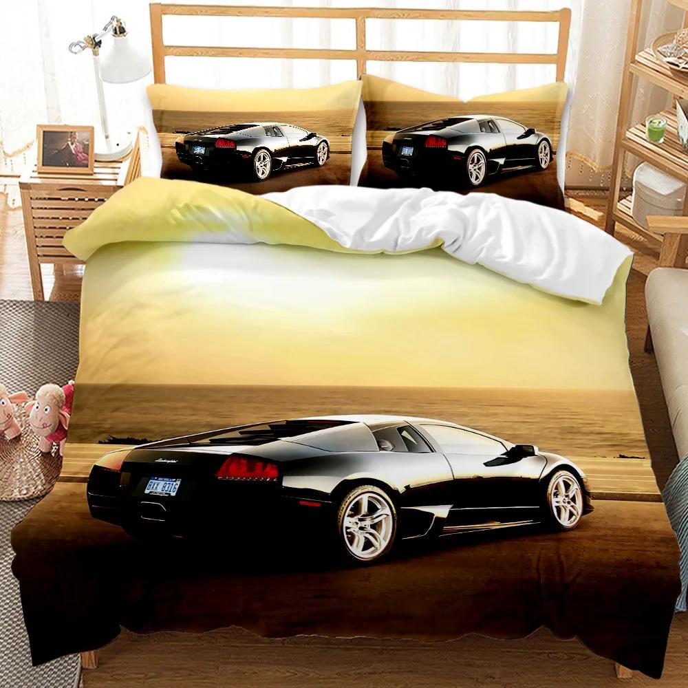 Vintage Duvet Cover Set, Classic Car Automobile Mechanic Nostalgic 50S, Decorative 3 Piece Bedding Set Twin Queen King Full Size
