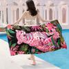 1pc Vibrant Tropical Leopard Beach Towel - Colorful Floral Pattern, Lightweight Microfiber, Sun Protection Wrap for Beach & Pool