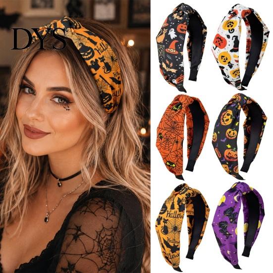 Daily Makeup Face Washing Headband Halloween Headbands for Women Girls, Wide Knotted with Witch Spider Web Themed Hair Styling Tools Ghost Pumpkin,
