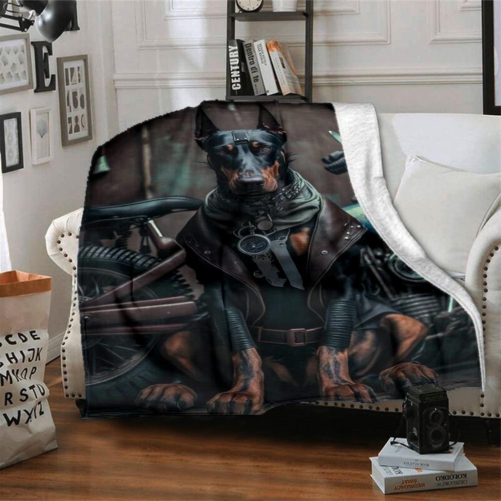 Dogs Print Flannel Blanket High Quality Warm Comfortable Cover for All Seasons Perfect for Gifts Home Decor