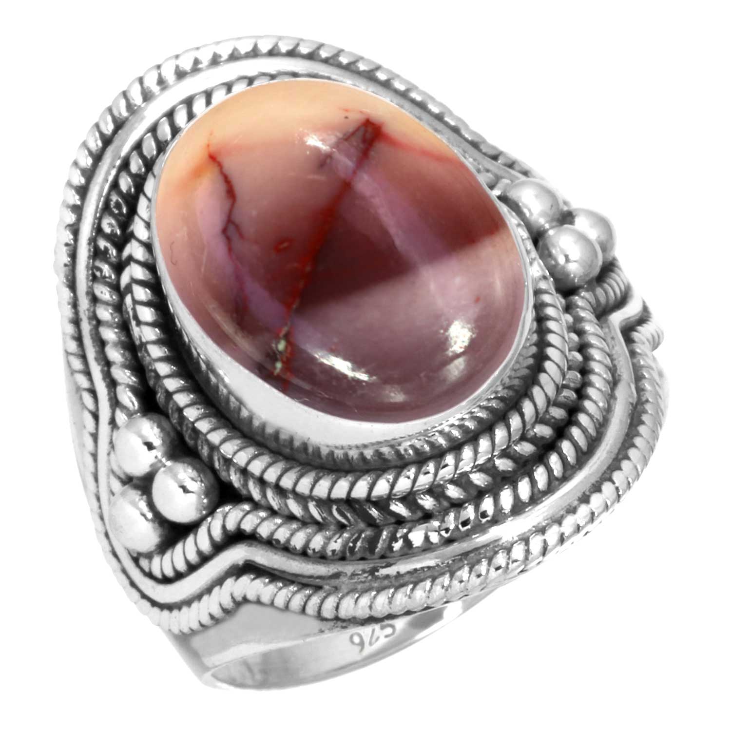 

Кольцо из стерлингового серебра 925 пробы Женское с драгоценным камнем Ручной работы Ювелирное изделие Подарок на день рождения Мукаит Монтанский агат Моховой агат Спиральная раковина Родонит Глаз Шивы Заявление 6