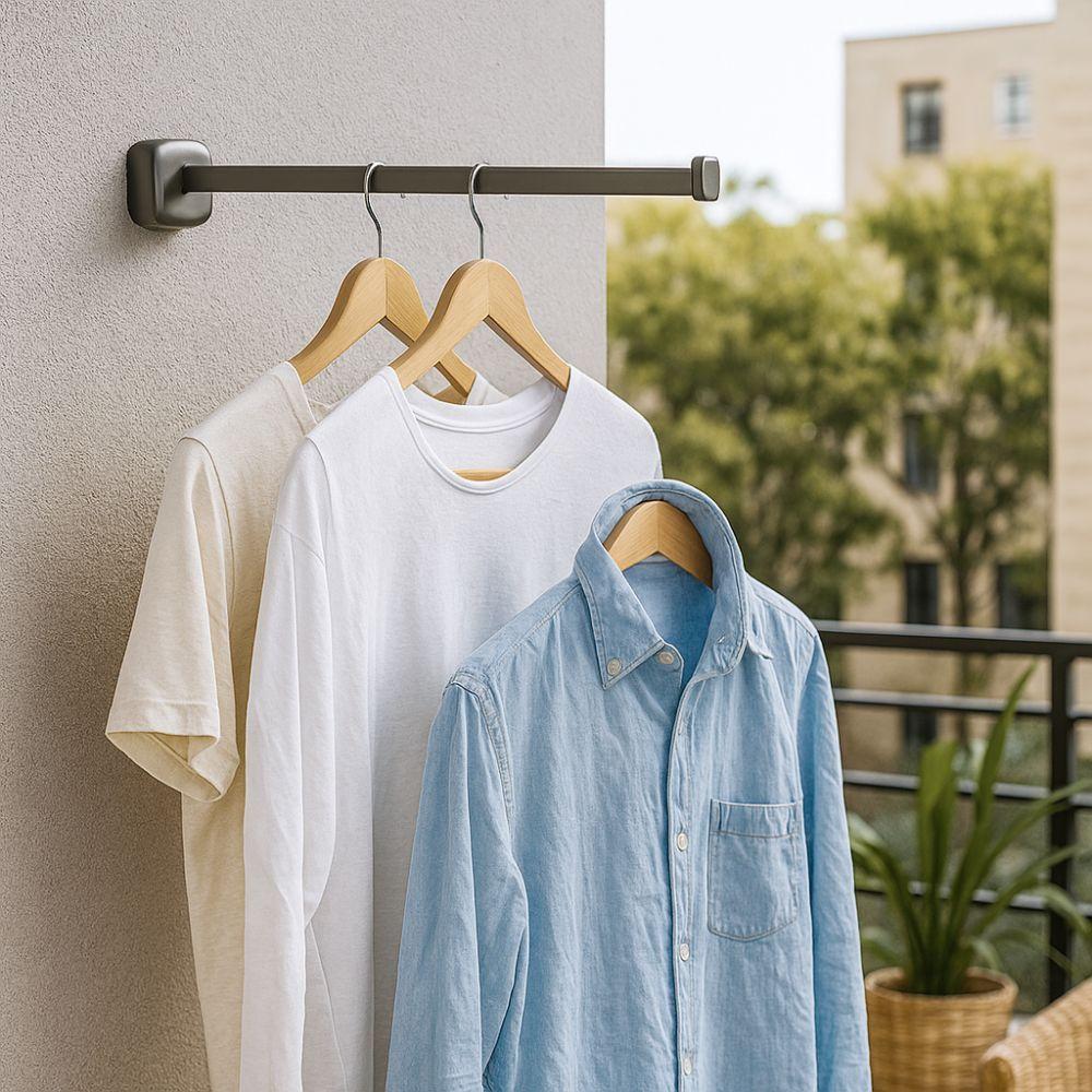 

Space Saving Hanging Rod Storage Rack Extendable Clothes Storage Rack Bathroom білий