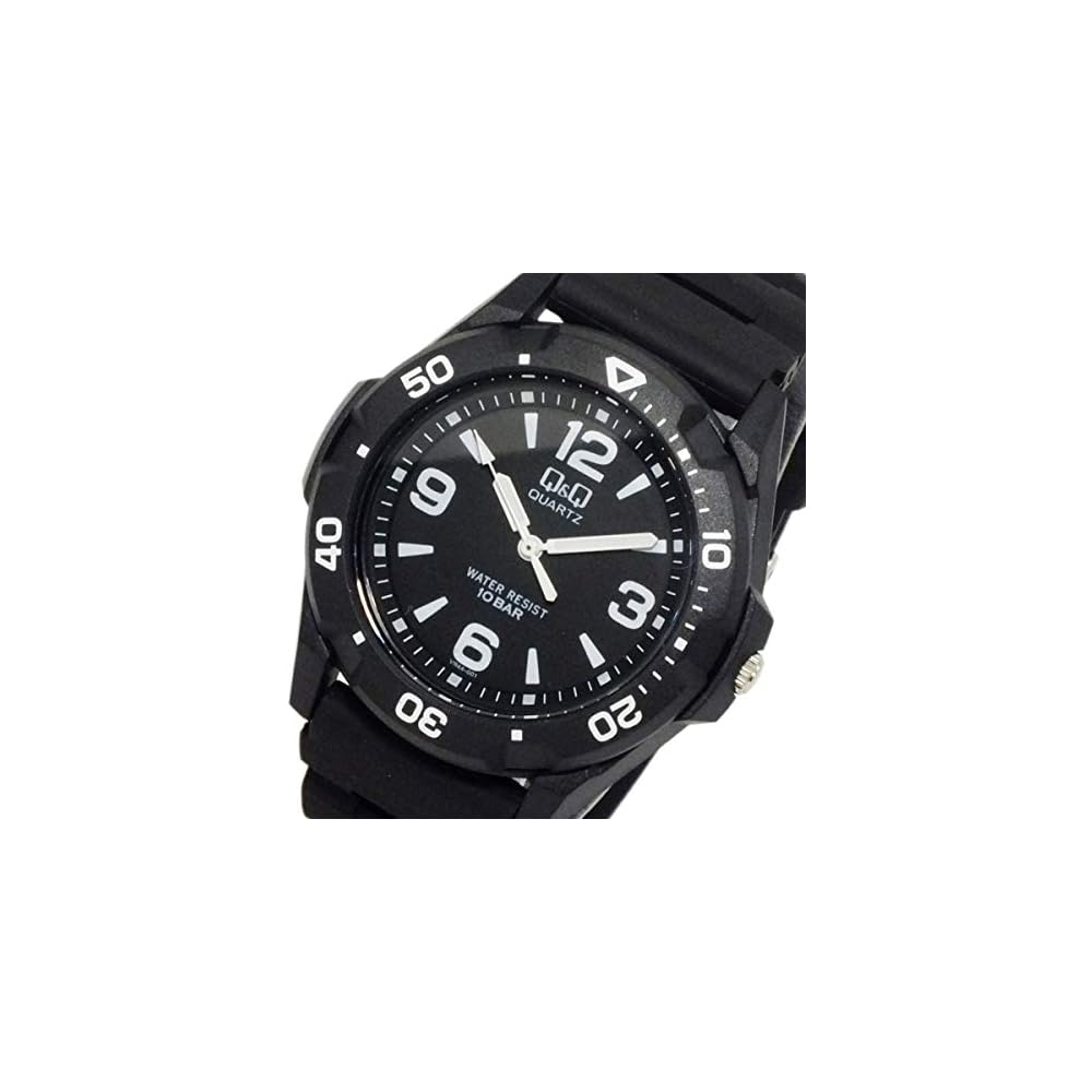 Citizen Q&Q Analog Waterproof Watch with Urethane Strap Men's Black VR44-001