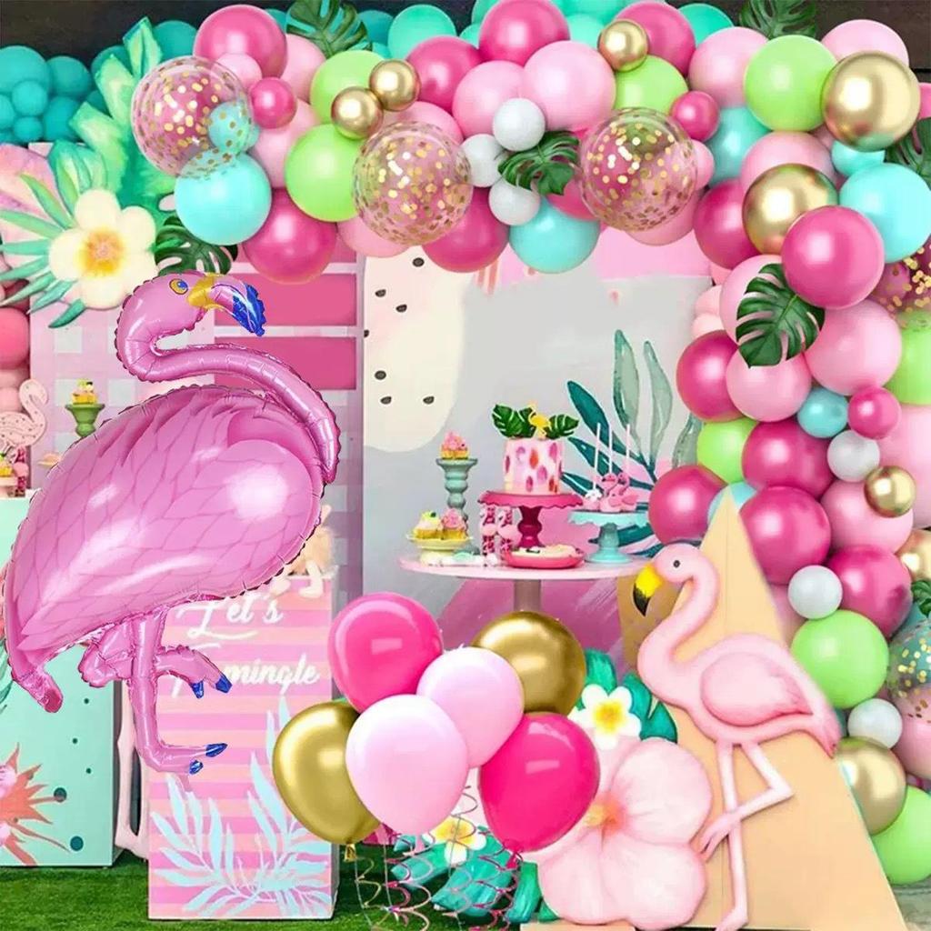 Flamingo Hawaiian Summer Party Balloon Arch Set