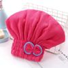 Coral Velvet Bowknot Princess Shower Cap - Soft, Water-Absorbing High-Density Hair Drying Hat