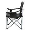Camping Folding Chair for Adults, Portable Heavy Duty Outdoor Quad Lumbar Back Padded Arm Chairs with Side Pockets, Cup Holder and Cooler Bag for