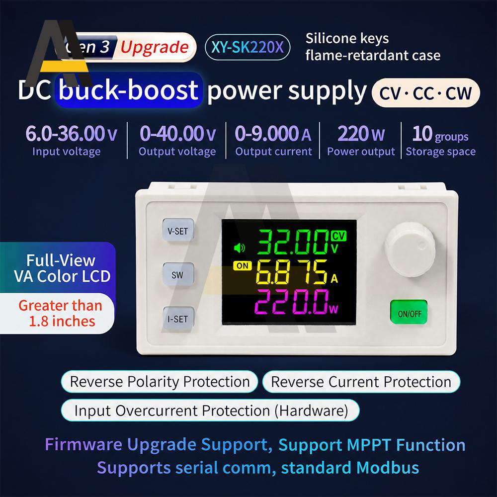 SK220S SK220X CNC Buck Boost DC Adjustable Voltage Regulator Power Supply Constant Voltage Current Solar Charging Module 9A 220W