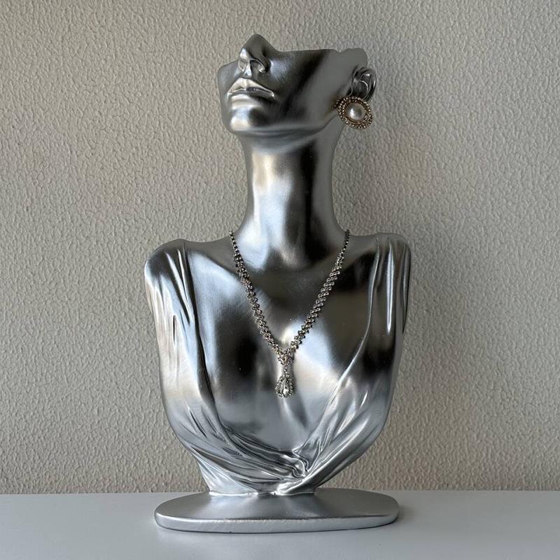 Jewelry Display Mannequin: Necklace, Earring, Ring, Bracelet Holder & Storage Stand.