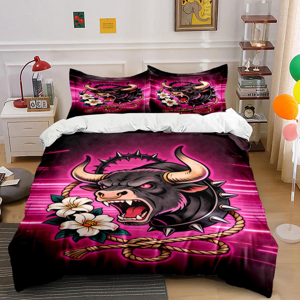 

Bull, flowers, rope design. Bedding sets Duvet cover sets Duvet covers Pillowcases(1 * Duvet Cover 2 * Pillowcases, without duvet insert) 135x200cm