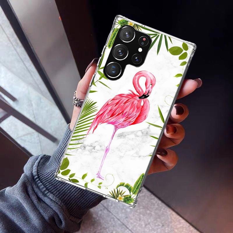 Pink Red Flamingo Phone Case For Samsung Galaxy S23 S24 S25 Edge S26 Ultra S22 + S21 Plus S20 FE Cover Silicone Print Shell Gala