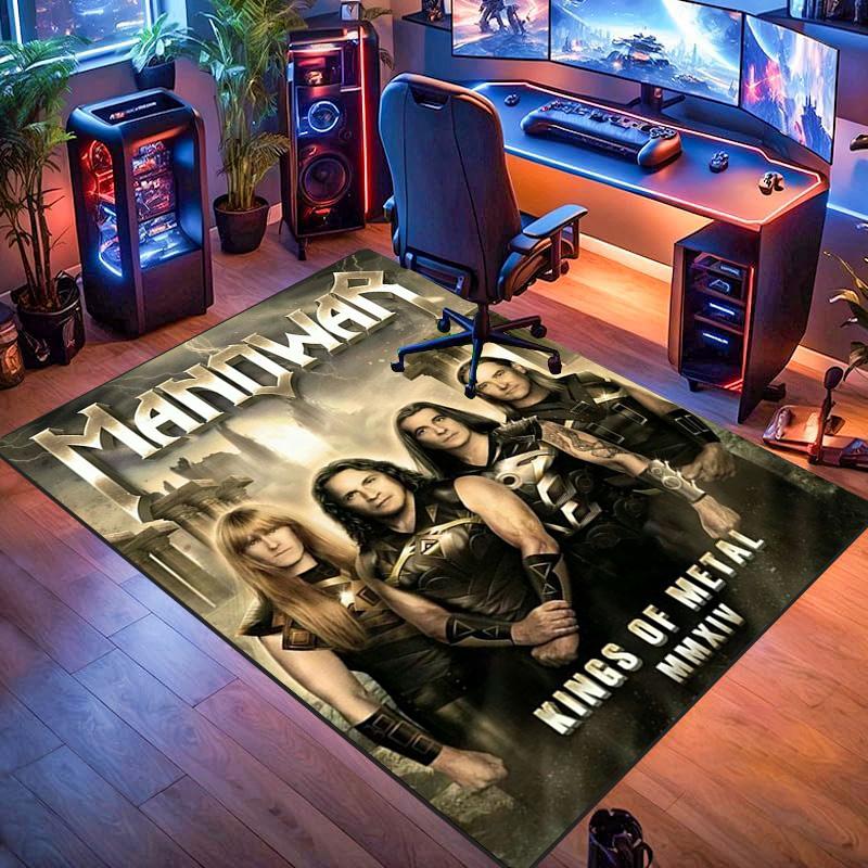Manowar: Alfombra Power Glory Adecuada para todas las estaciones Decoración del hogar Arte para la habitación Felpudo