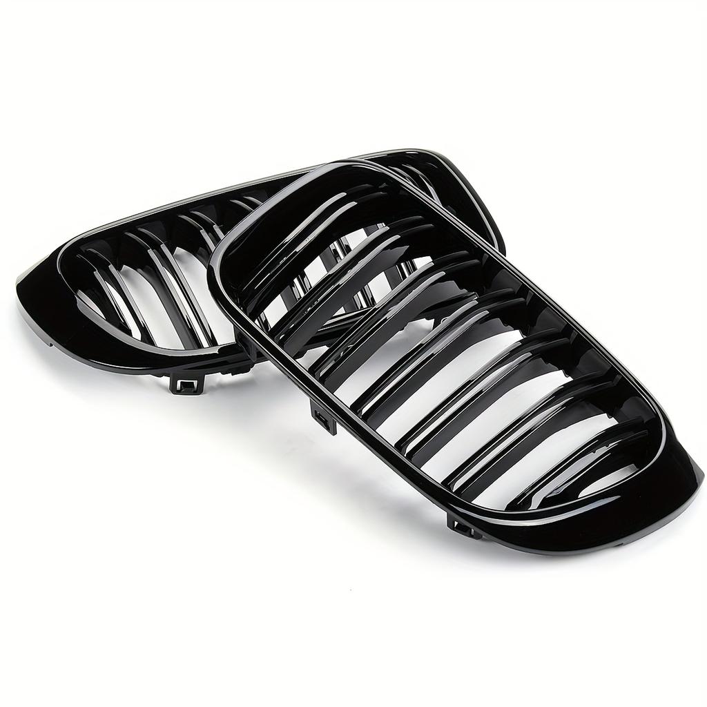 1 Pair Front Bumper Racing Grille for BMW X3 X4 F25 F26 2014-2017 Car Double Line Sport Grill Glossy Black Cover