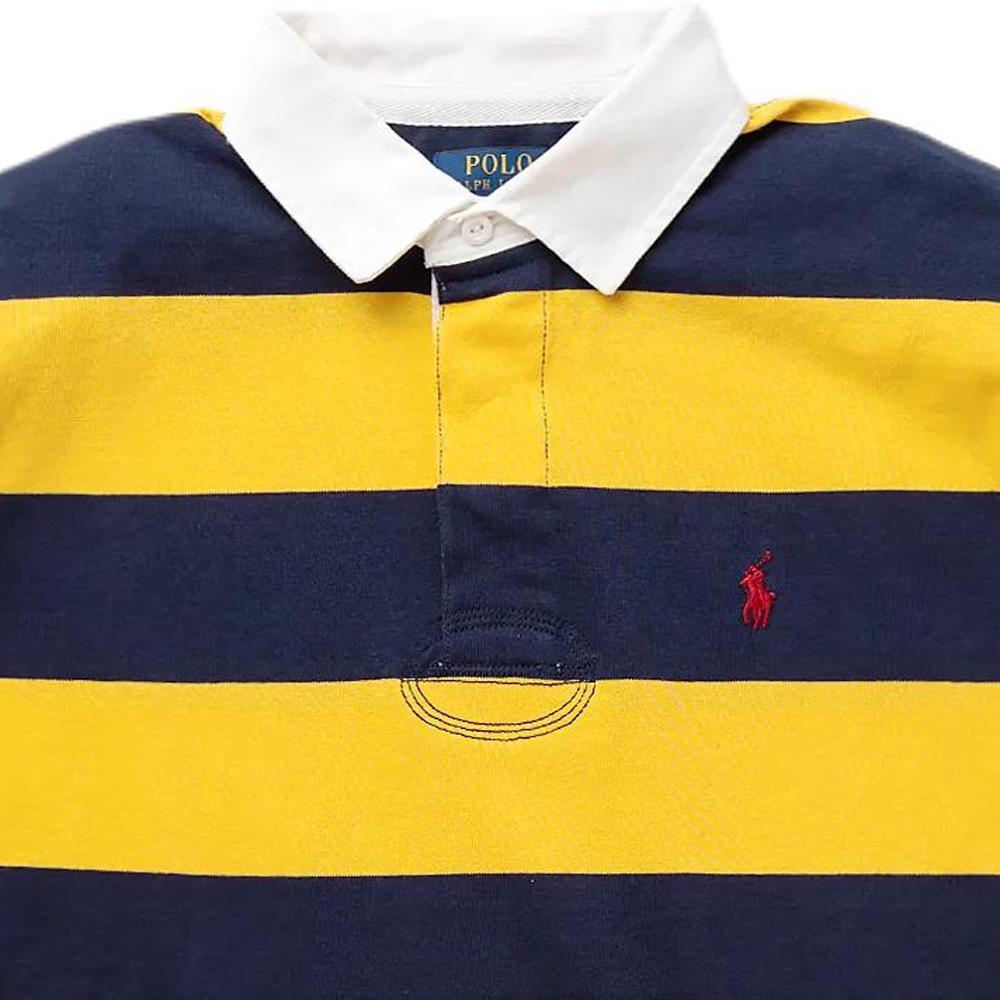 Polo Ralph Lauren Color Block Gestreiftes Logo Bestickt Pullover Langarm Poloshirt Herren Tops Gelb 710717116-042