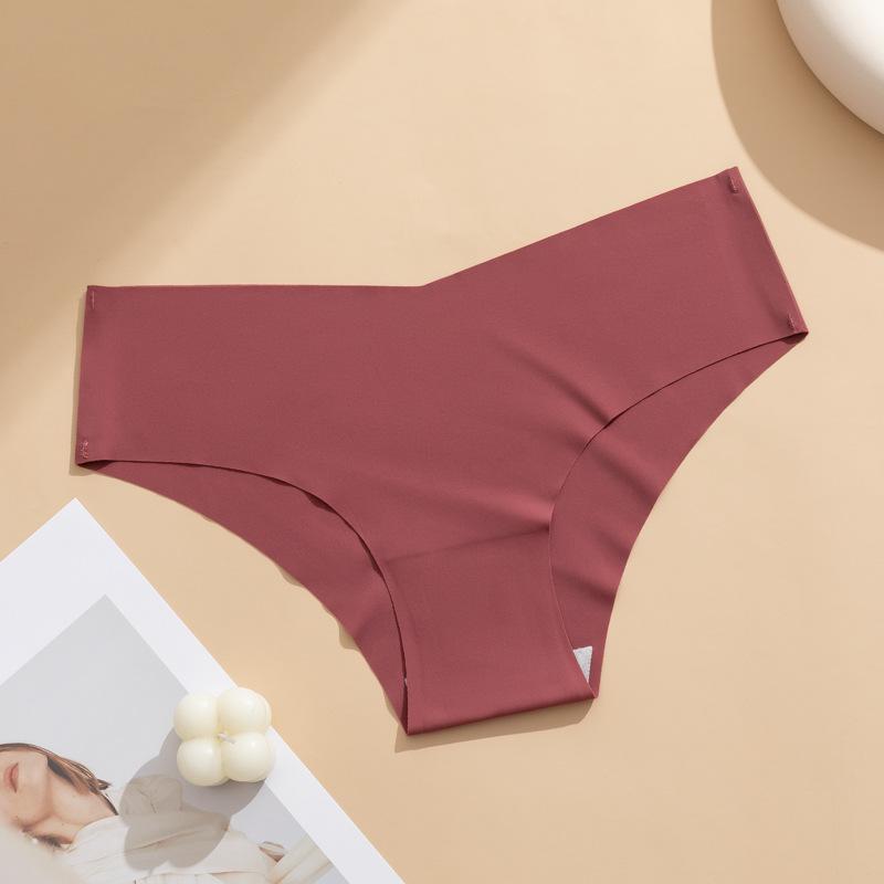 

Женские бесшовные трусики из ледяного шелка в европейском и американском стиле, сексуальные трусики с низкой посадкой, ластовица из чистого хлопка, спортивные брифы XL