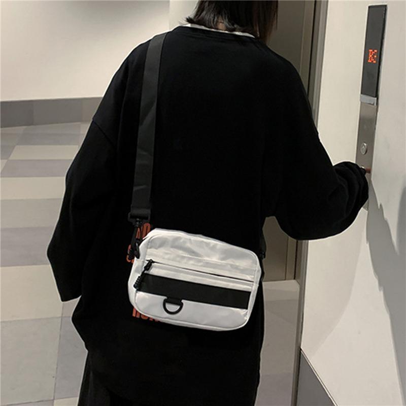 Casual Men Women Unisex Crossbody Bags Fashion Solid Color Couple Shoulder Bag High Quality Nylon Messenger Bag Handbags