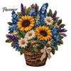 Schichtstoff Bastelblumenkorb Patchwork DIY-Set, Blumen Anfängerfreundliche Nähsets 3D Florales Projekt für Erwachsene, Handgemachte Geschenkidee