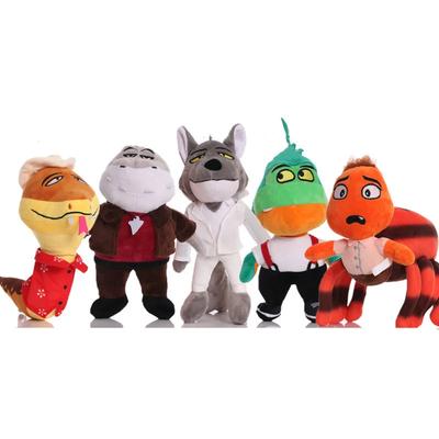 Bad Guys Plush Toy Set Cute Wolf Piranha Snake Shark Tarantula Stuffed Animals Dolls For Kids Gift