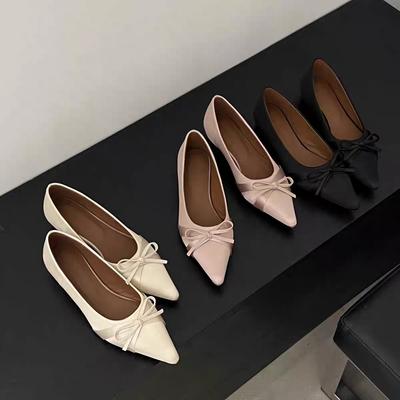 Women Flats 2024 New Bow Tie Flat Shoes for Women Ballerinas Pointed Toe Slip On Flat Lazy Loafers Casual Comfort Sneakers Women