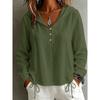 Herbst Winter Mode Lässig Einfarbig Knopf Kapuze Langarm Hemd Damen Oberteil Bluse