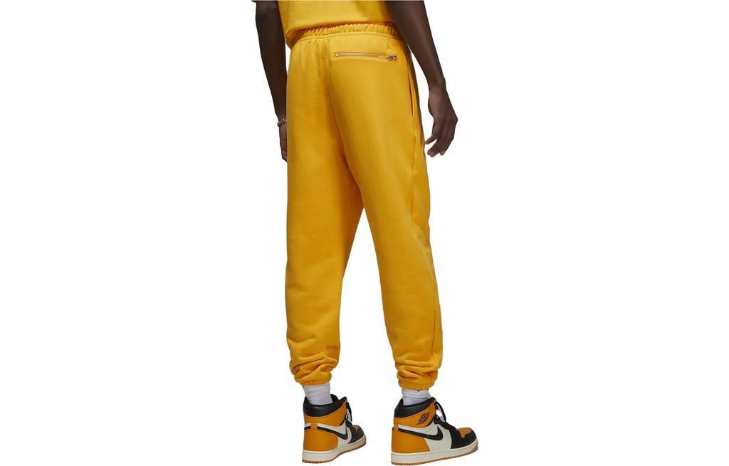 Men's Pants Jordan Knitted Sweatpants Men's Yellow Moderate Cuffed Pants