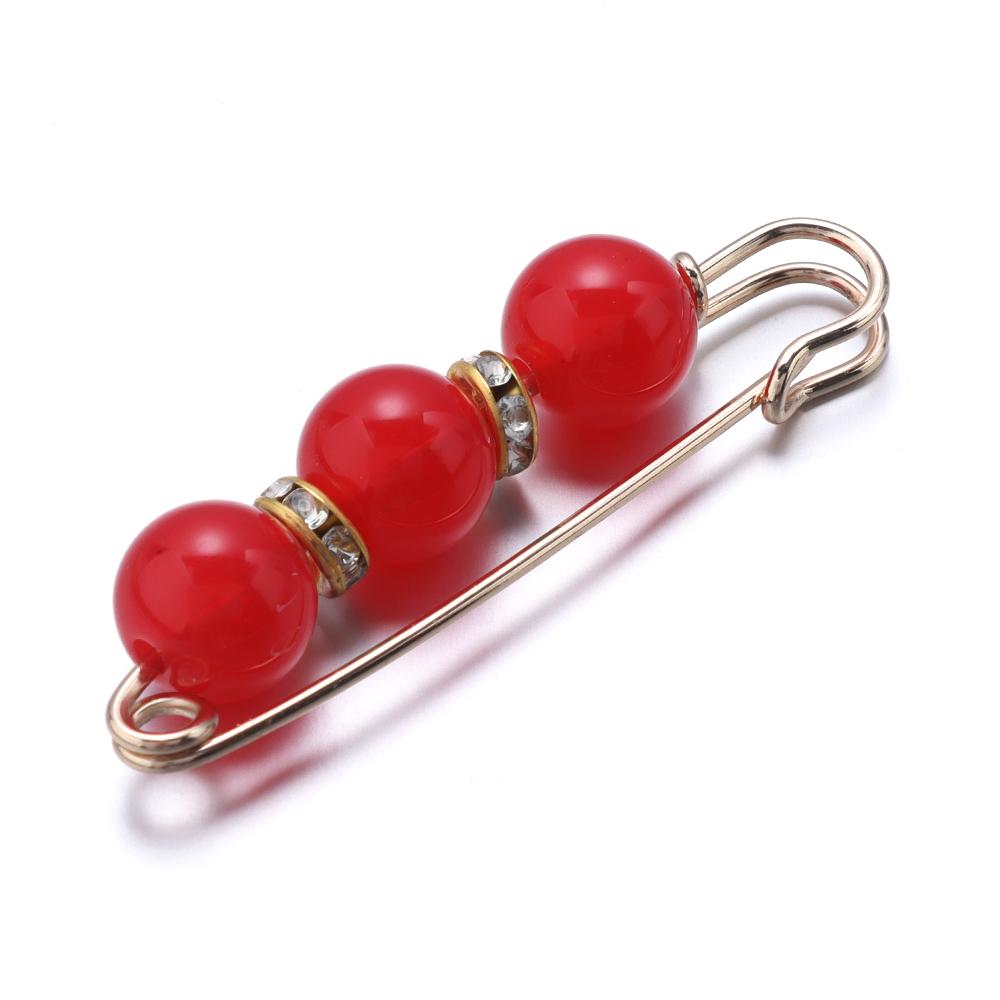 5pcs/Lot Color Imitation Pearl Brooches Rhinestone Pants Fixed Pins for Garment Decoration Waist Clips Brooch Supplies