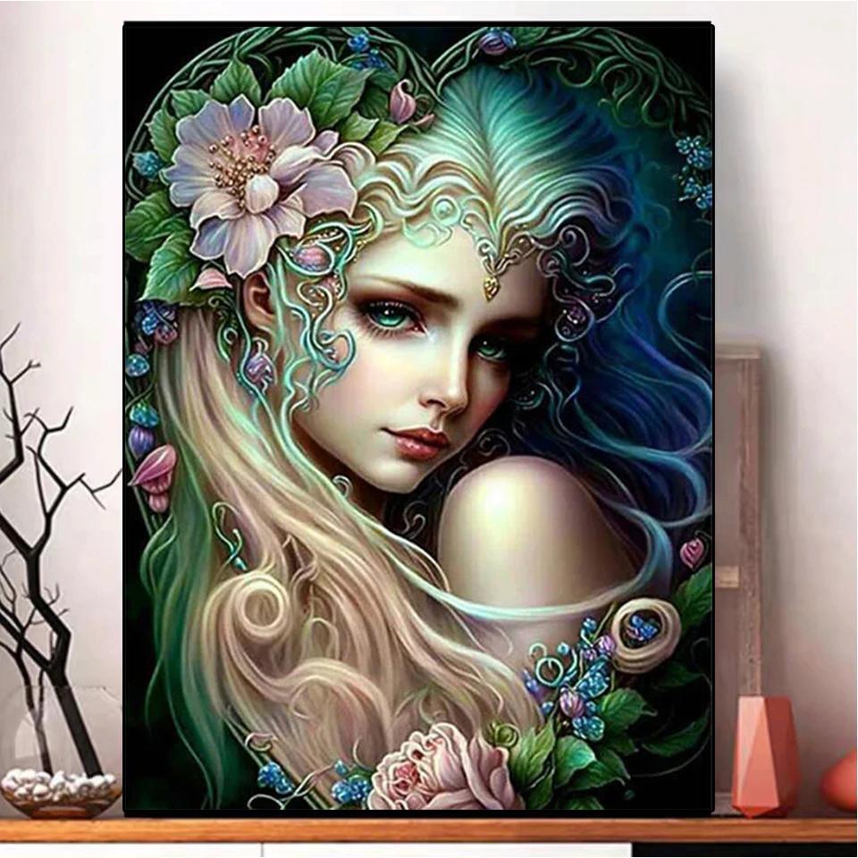 Dream Woman Diamond Art Girl Fairy 5D Full Round New 2023 Diamond Painting Portrait Painting Children's Hobbies