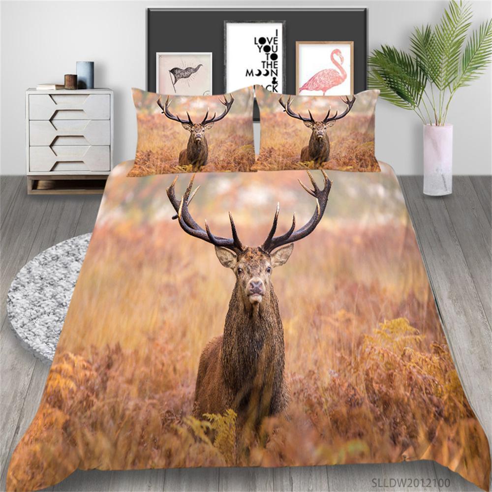 Venta caliente ciervos funda nórdica conjunto fresco ropa de cama para el hogar mascotas pintura ropa de cama traje hombre niños fundas de cama de lujo juegos de fundas de cama de moda