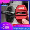 Para Jeep 4PCS Metal Car Door Lock Cover Adesivo de Proteção Para Jeep Wrangler JL JK Renegade Grand Compass Gladiator Cherokee