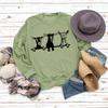 Women's Alpaca Print Round Neck Hoodie - Cute Casual Pullover for Autumn & Winter
