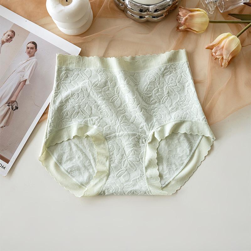 Большой размер Женское Весна и Лето Хлопок Невидимые Антибактериальные Треугольные Трусы с Удлиненной Ластовицей M мятный зеленый
