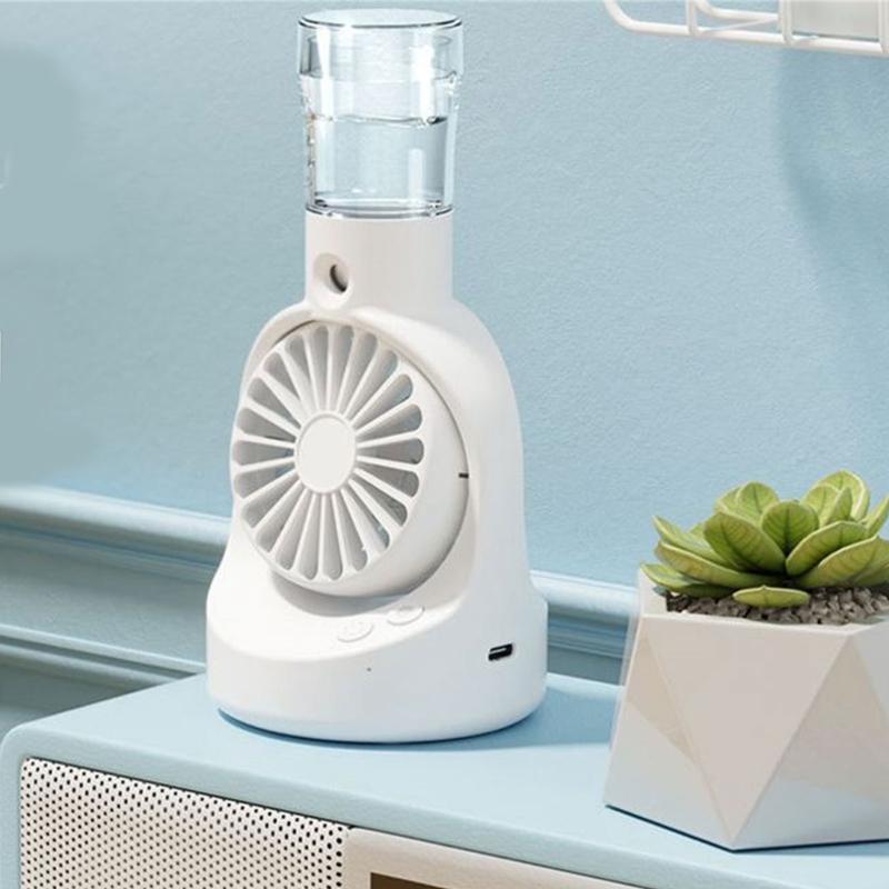 Small Desk Fan Powerful Spray Fan Small Pocket Fan Lightweight Rechargable Fan Misting Spray Fan Plastic Material