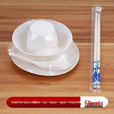 ZISIZ Rice Husk Disposable Tableware Set
