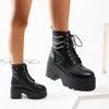 New autumn and winter platform high heel large size punk style chain low boots women's boots