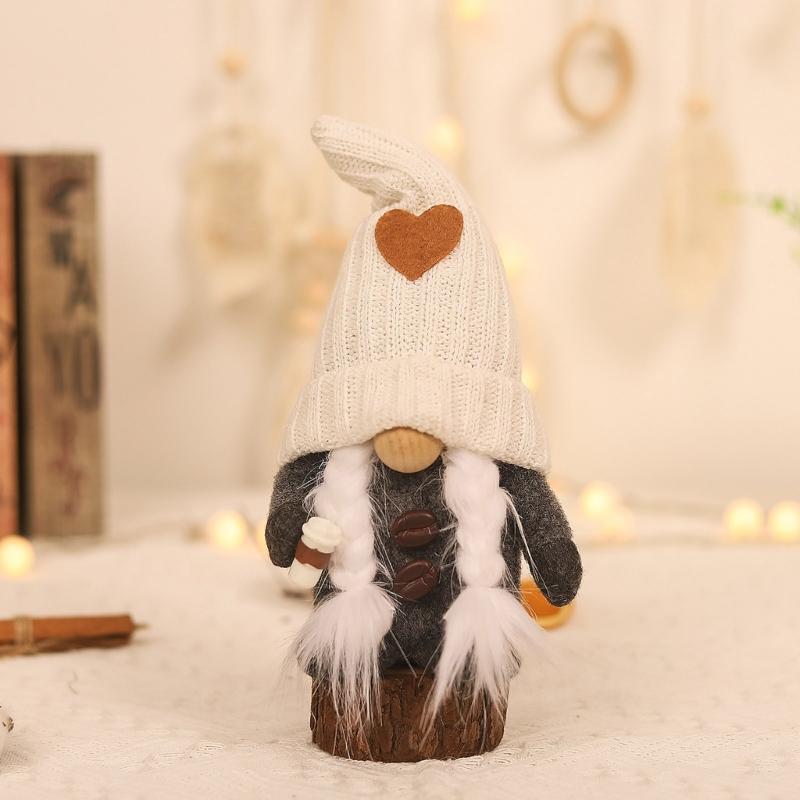 Knitted Couple Coffee Gnome Cute Art Crafts Party Decoration for Restaurant Dining Table Party Decoration