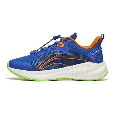 Li Ning Chaussures de course pour enfants Starry Sky Légères Absorption des chocs Antidérapantes Coupe basse Chaussures de course pour enfants Bleu Blanc YKFT062-1