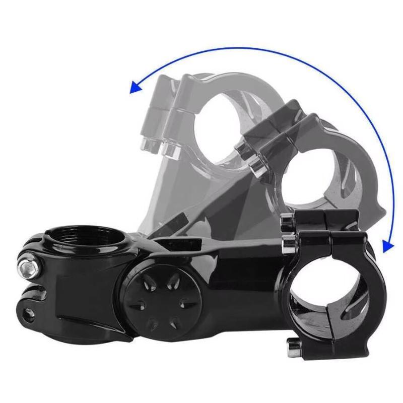 28.6Mm 31.8Mm Bike Stem Aluminum Alloy Adjustable Angle Adjustable Bike Stem Black For 28.6Mm Front Fork Tube, 31.8Mm Handle