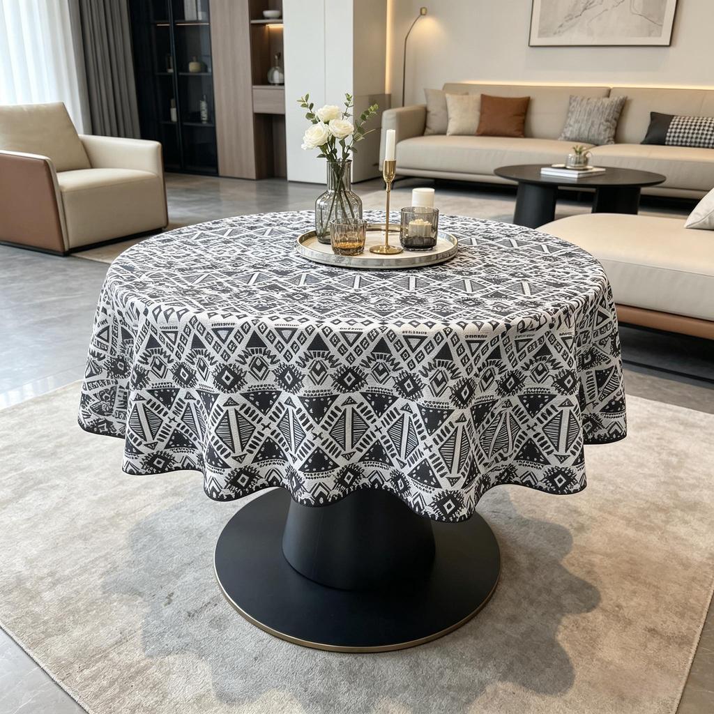 Kitchen Dining Room Tea Table Use Decorative Round Cotton Tablecloth