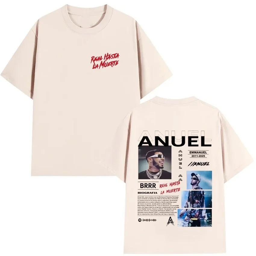 

Rap Singer Anuel AA Music Album Hot Selling Tshirt 2026 Summer Unisexs Womens Fashionable Comfortable Casual Pure Cotton Tshirt S
